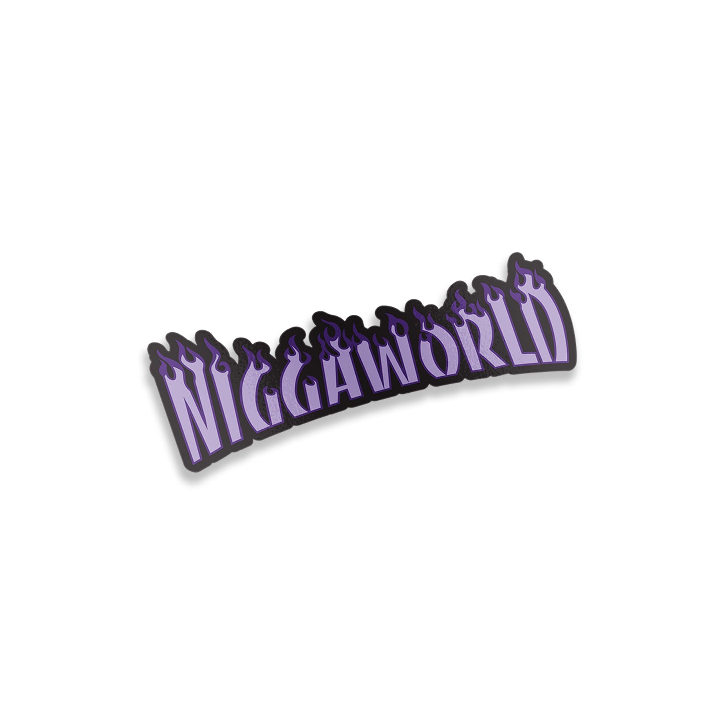 Niggaworld Flame Sticker